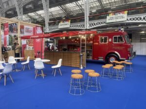 Champagne Fire Truck - Dennis & Stools